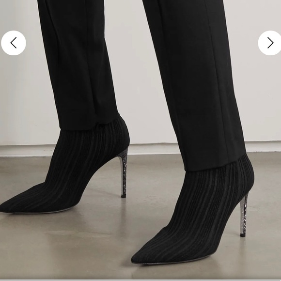 RENÉ CAOVILLA metallic ribbed-knit sock boots - Picture 3 of 9